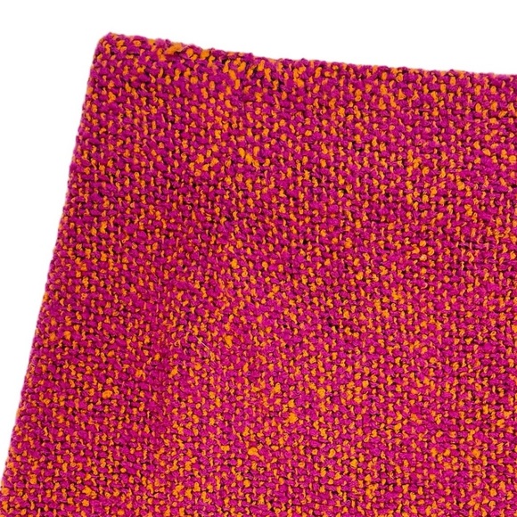 Vintage Cache 90’s Wool Gold Label Tweed A-Line Skirt Pink Orange Size 8 Medium - Picture 3 of 7